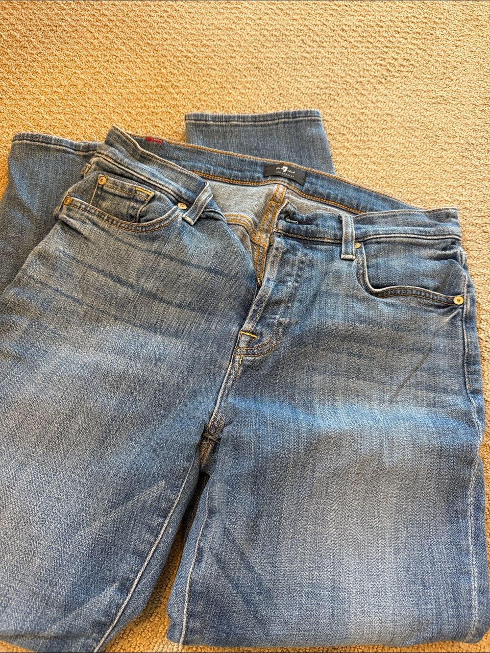 7 For All Mankind Women's Straight-Leg Jeans - Faded Blue